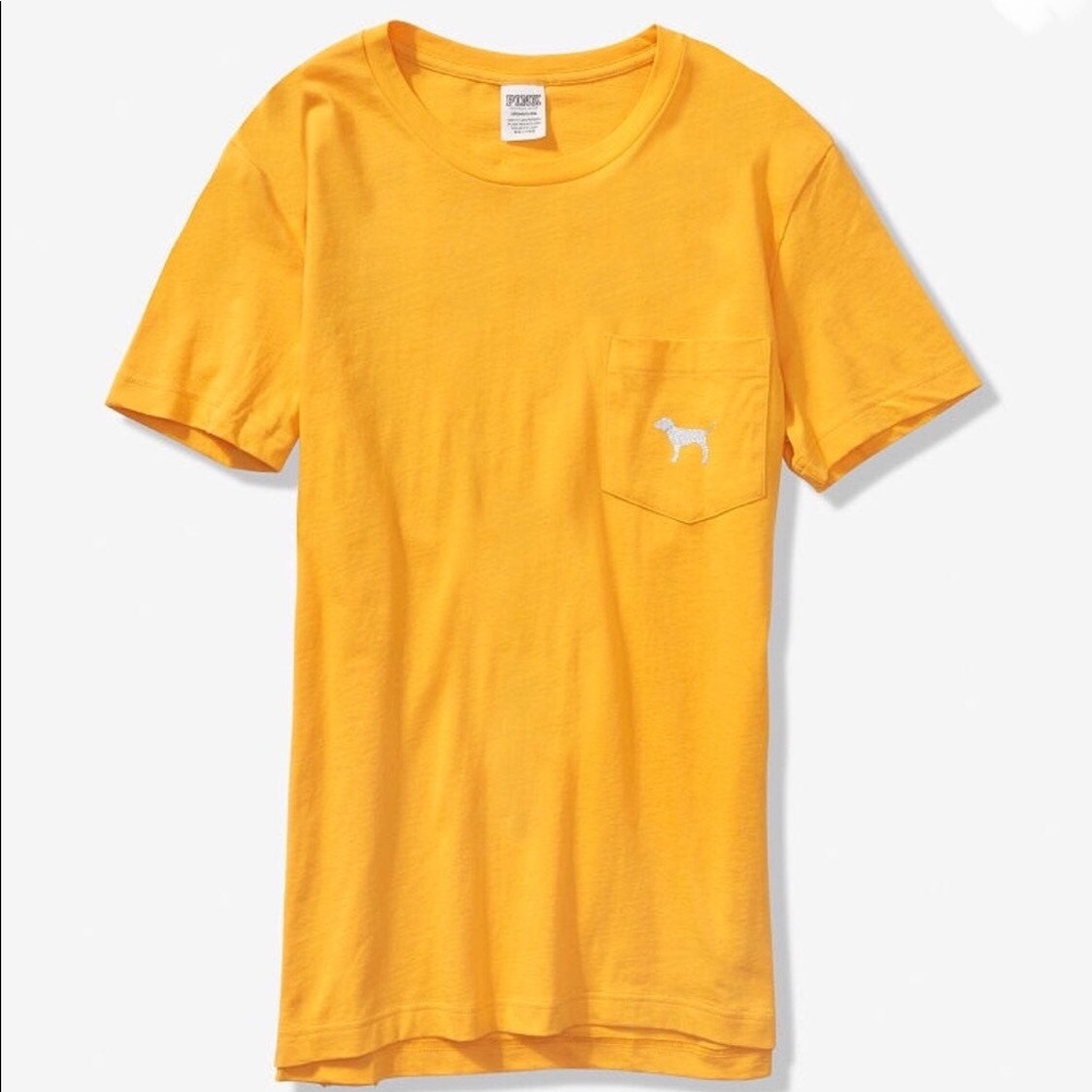 VS PINK Campus Bling Yellow T-Shirt-XS
